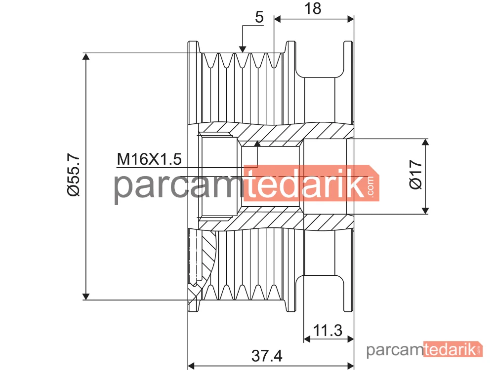 VALEO 588034 | Alternatör Kasnağı — Renault Clio II, Dacia Sandero, Renault Kangoo Express